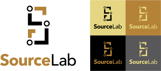 SourceLab logo - gold theme